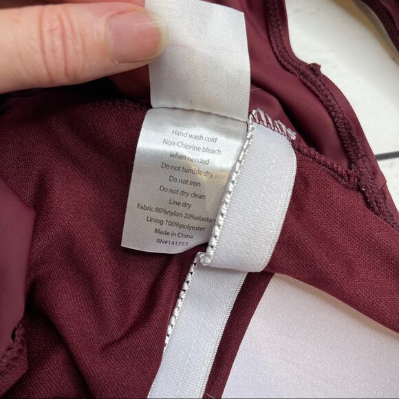 On The Beach burgundy full piece bathing suit - Picture 8 of 12